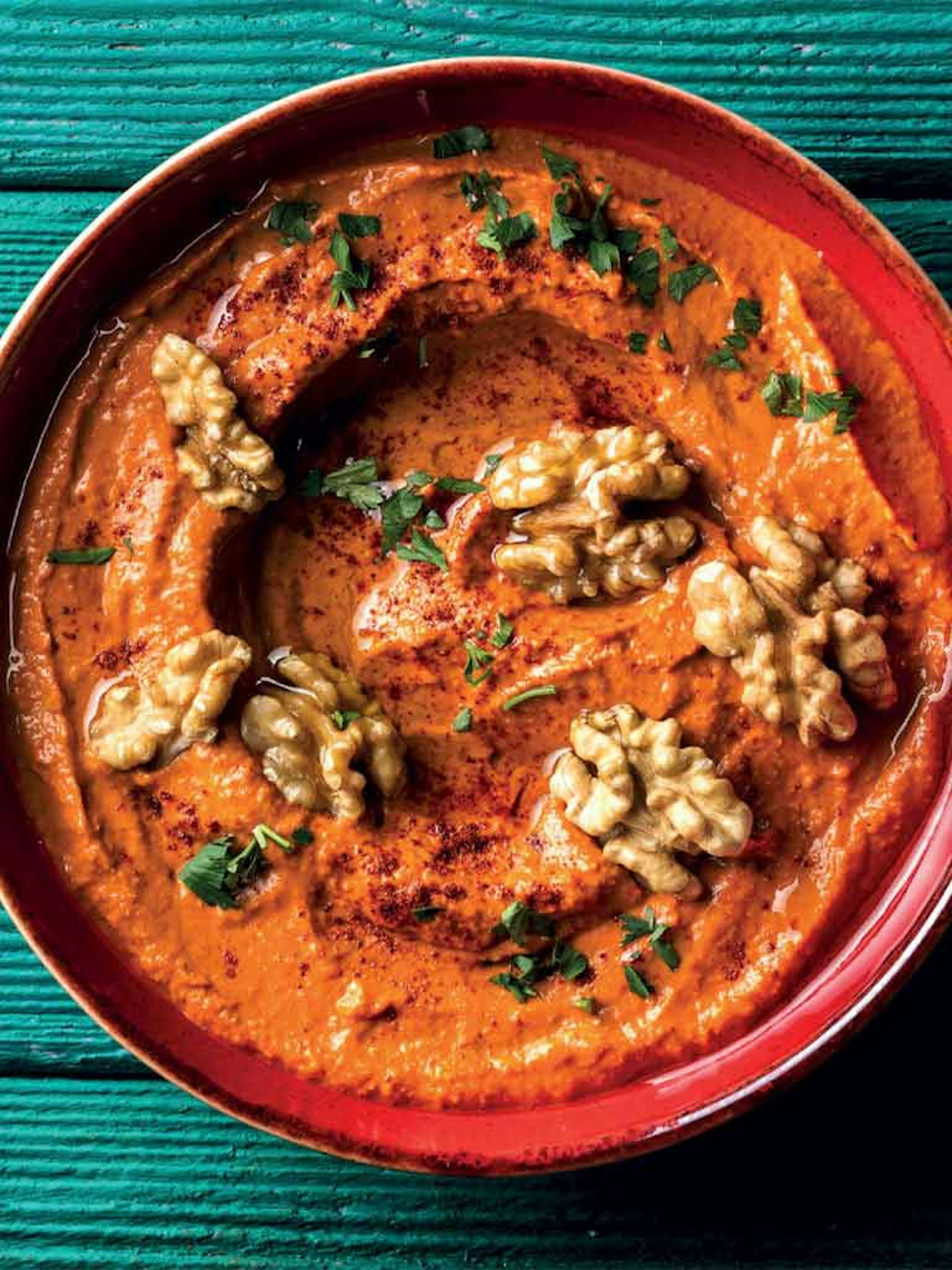 Food Processor Muhammara (Roasted Red Pepper and Walnut Dip) recipe | House blog